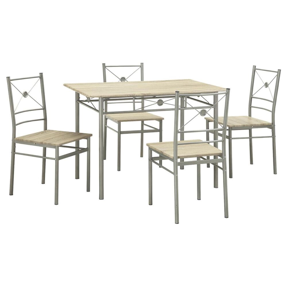Pacific Landing 5-Piece Dinette Set in Brushed Silver, , large