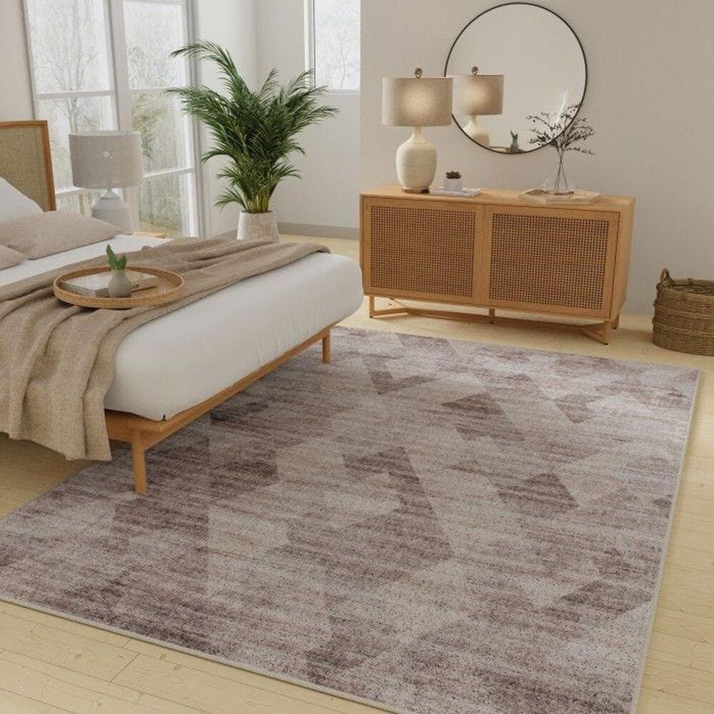 Central Oriental Rugease Velveteen Nella 7&#39;6&quot; x 9&#39;6&quot; Gray and Ivory Area Rug, , large