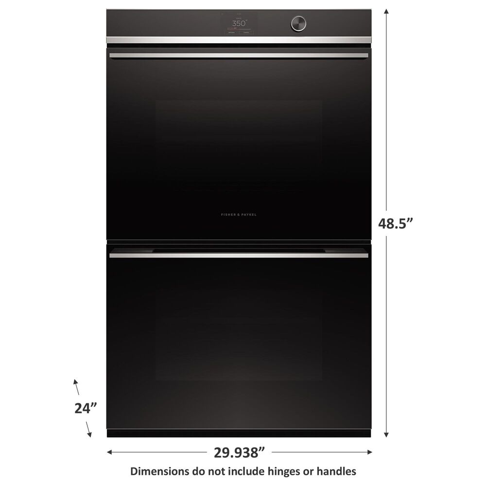 Fisher &amp; Paykel Series 9 30&quot; Contemporary Double Electric Wall Oven with 17 Functions in Stainless Steel and Black, , large