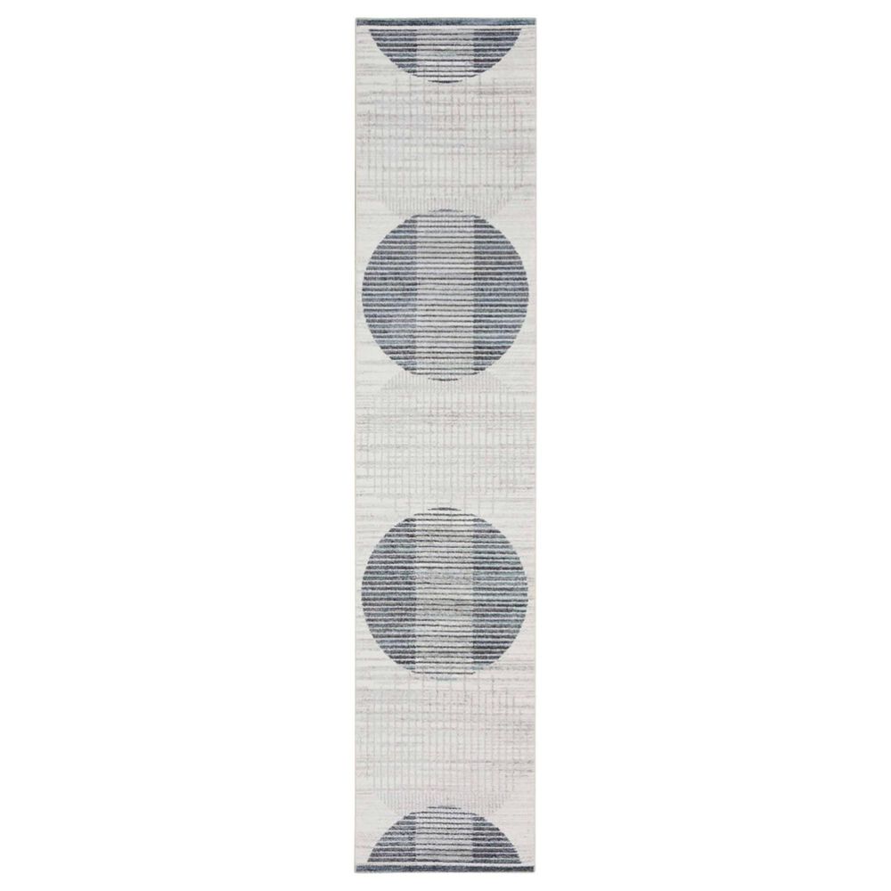 Nourison Astra Machine Washable ASW03 2"2" x 10" Ivory and Blue Runner, , large