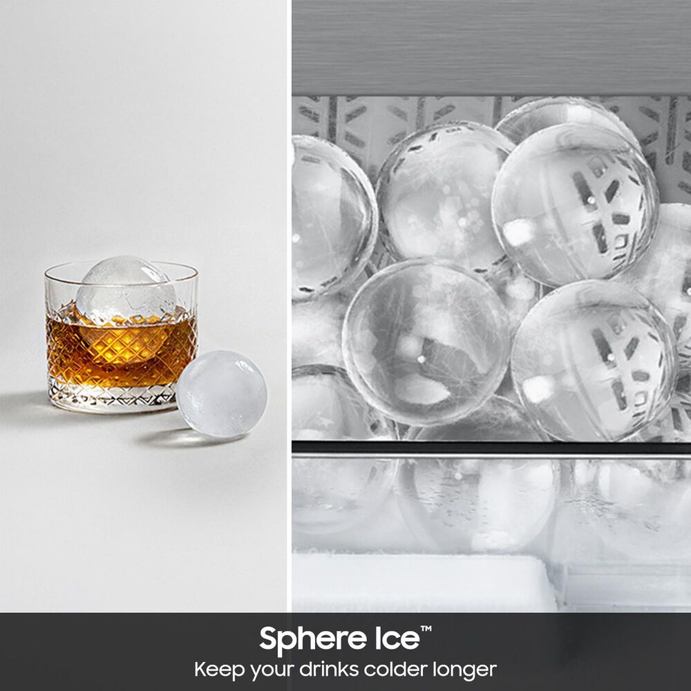 Samsung Bespoke AI 29 Cu. Ft. French Door Refrigerator with Zero Clearance Fit and Sphere Ice in Fingerprint Resistant Stainless Steel, , large