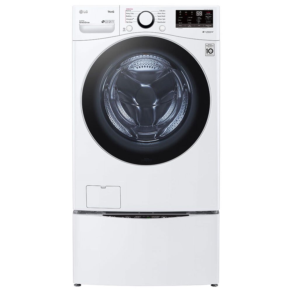 Mono Ubicación pastor LG 4.5 Cu. Ft. Front Load Washer with Steam Technology in White | NFM