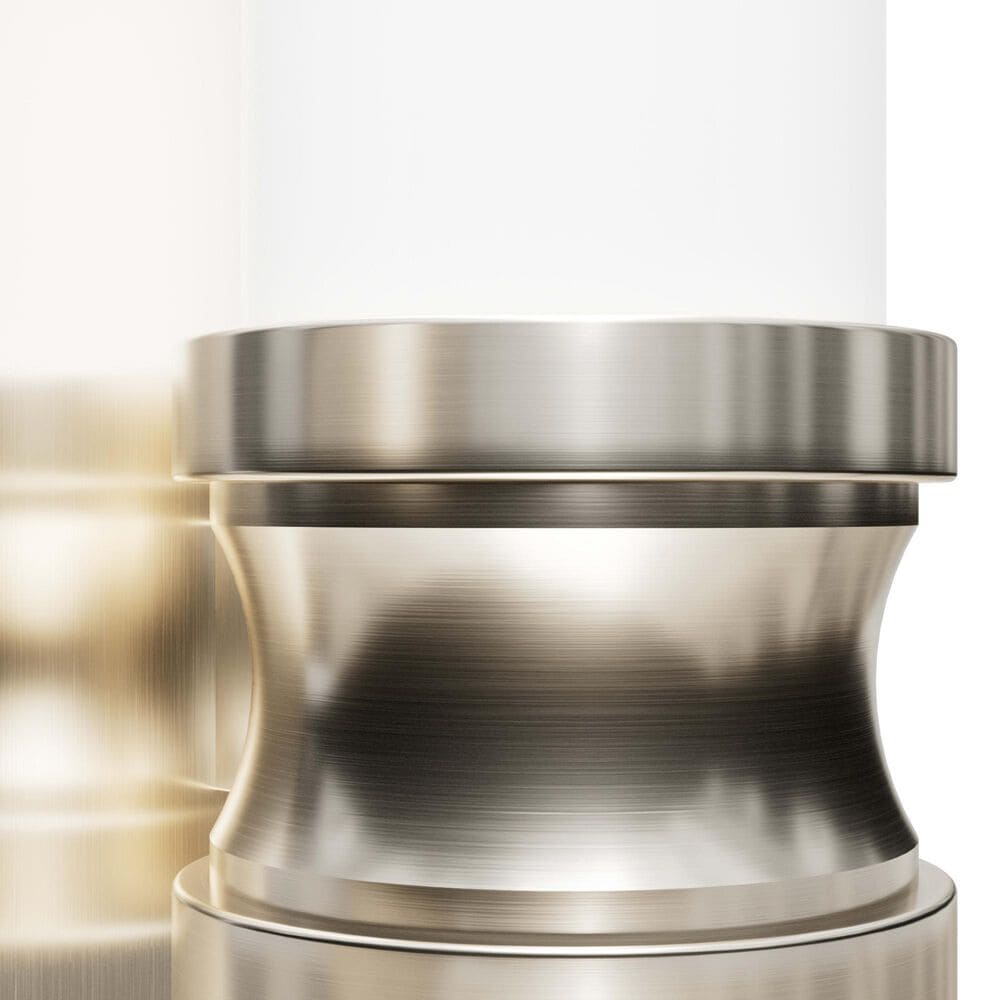 Hunter Lenlock 1-Light Wall Sconce with Cased White Shade in Brushed Nickel, , large