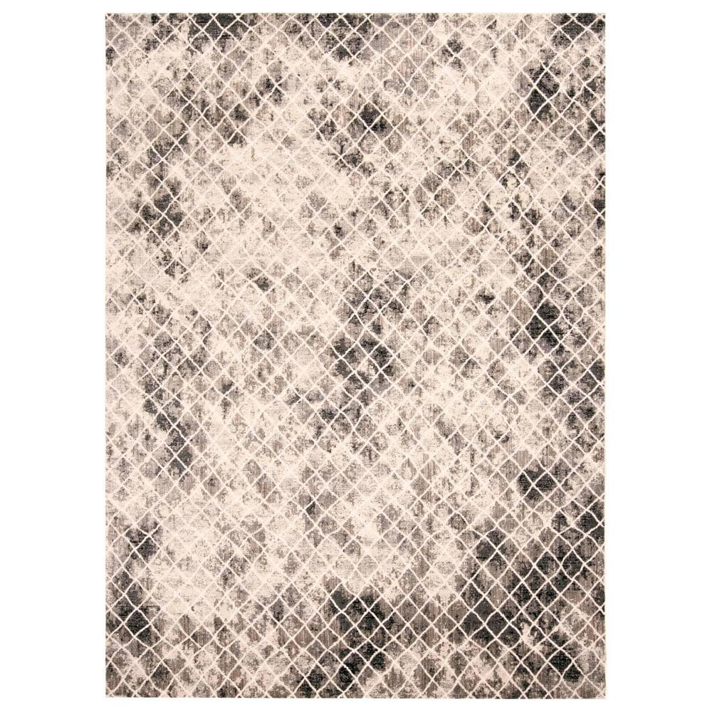 Feizy 3873F Kano Ivory / Gray 2"2" x 3" Area Rug, , large