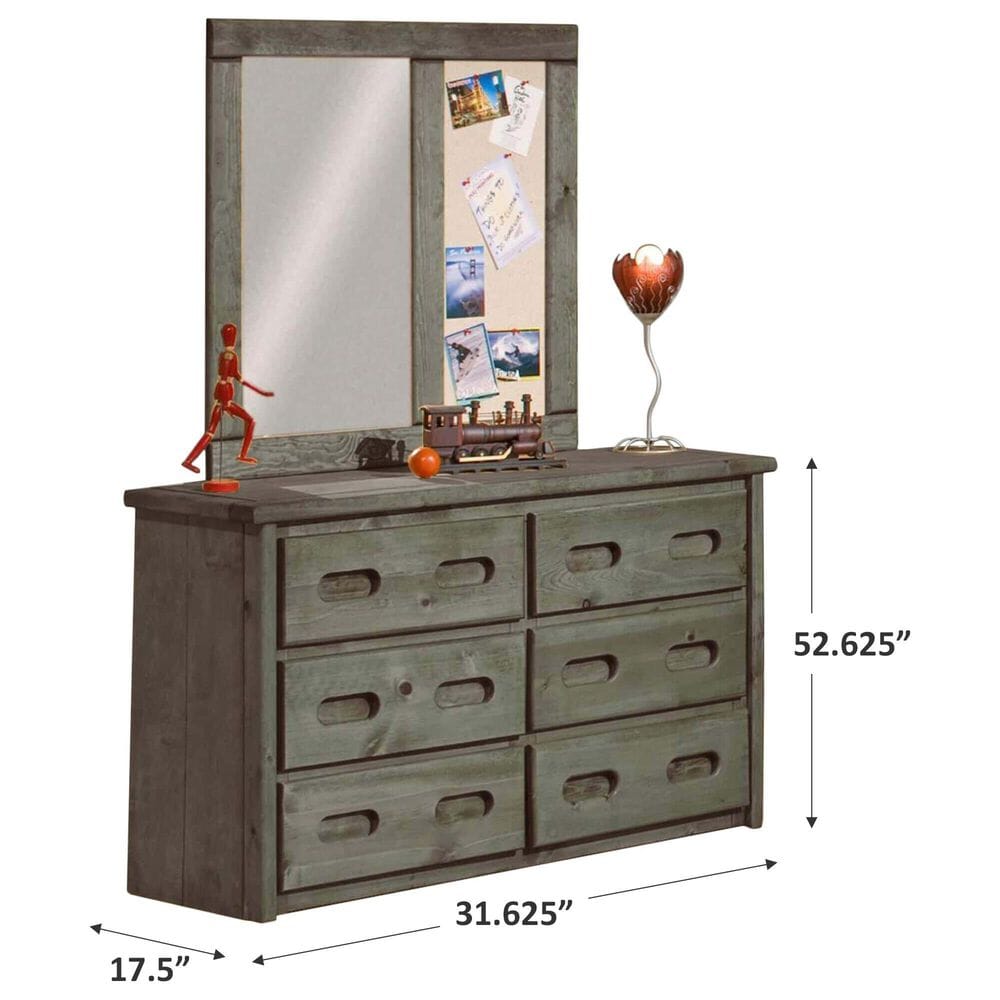 Timber Point Bunkhouse 6 Drawer Dresser in Driftwood, , large