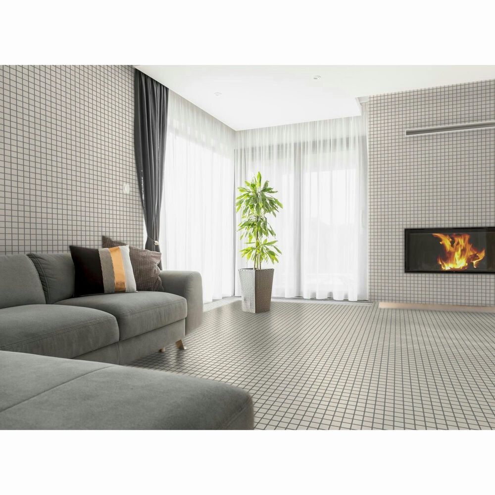 Emser Catch Ivory 2&quot; x 2&quot; Square on 12&quot; x 12&quot; Ceramic Mosaic Sheet, , large