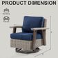 Sunwell Garden Patio Outdoor Swivel Chair with Light Gray Wicker in Navy, , large