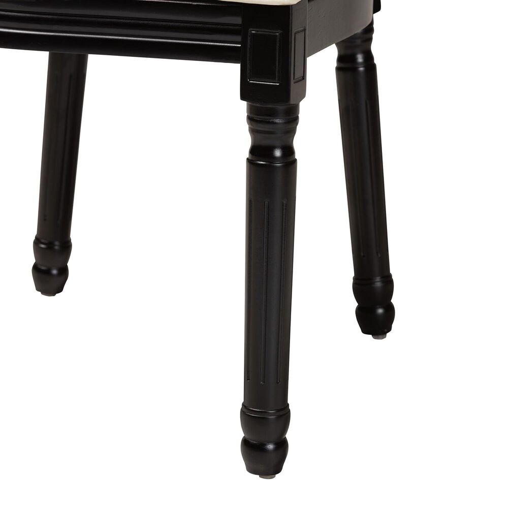 Baxton Studio Louis Side Chair with Beige Cushion in Black (Set of 2), , large