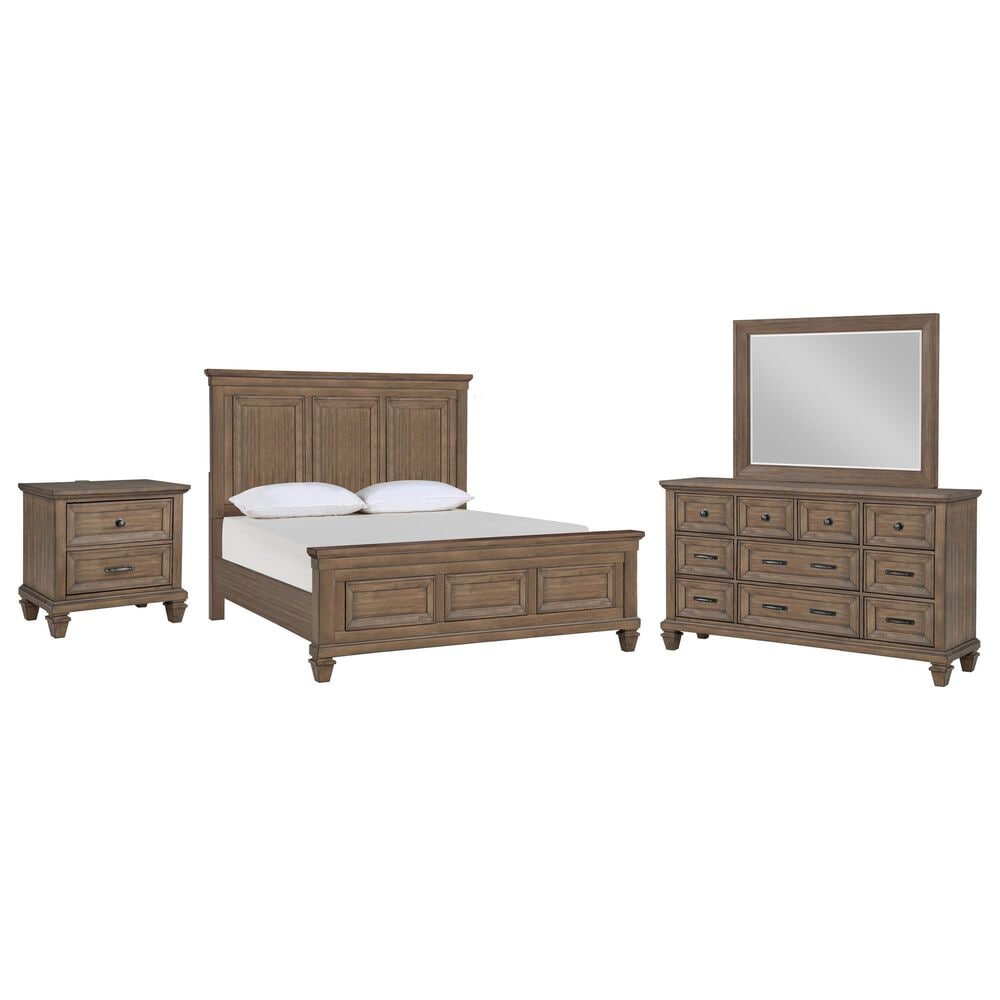 New Heritage Design Mariana 4-Piece Queen Panel Bedroom Set in Vintage Mocha, , large
