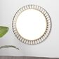 Maple and Jade 32" Round Wall Mirror in Golden Brown and White, , large