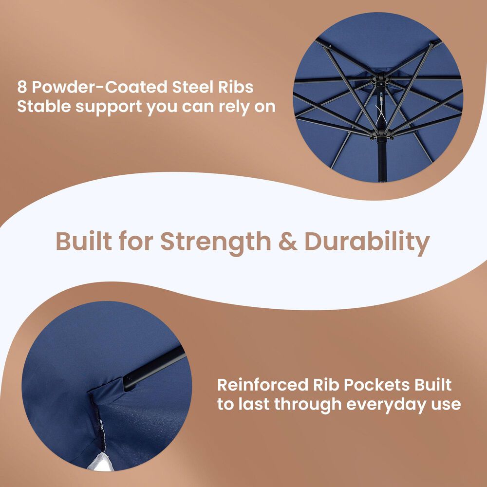 HOMLUX 10' Patio Umbrella in Dark Blue, , large