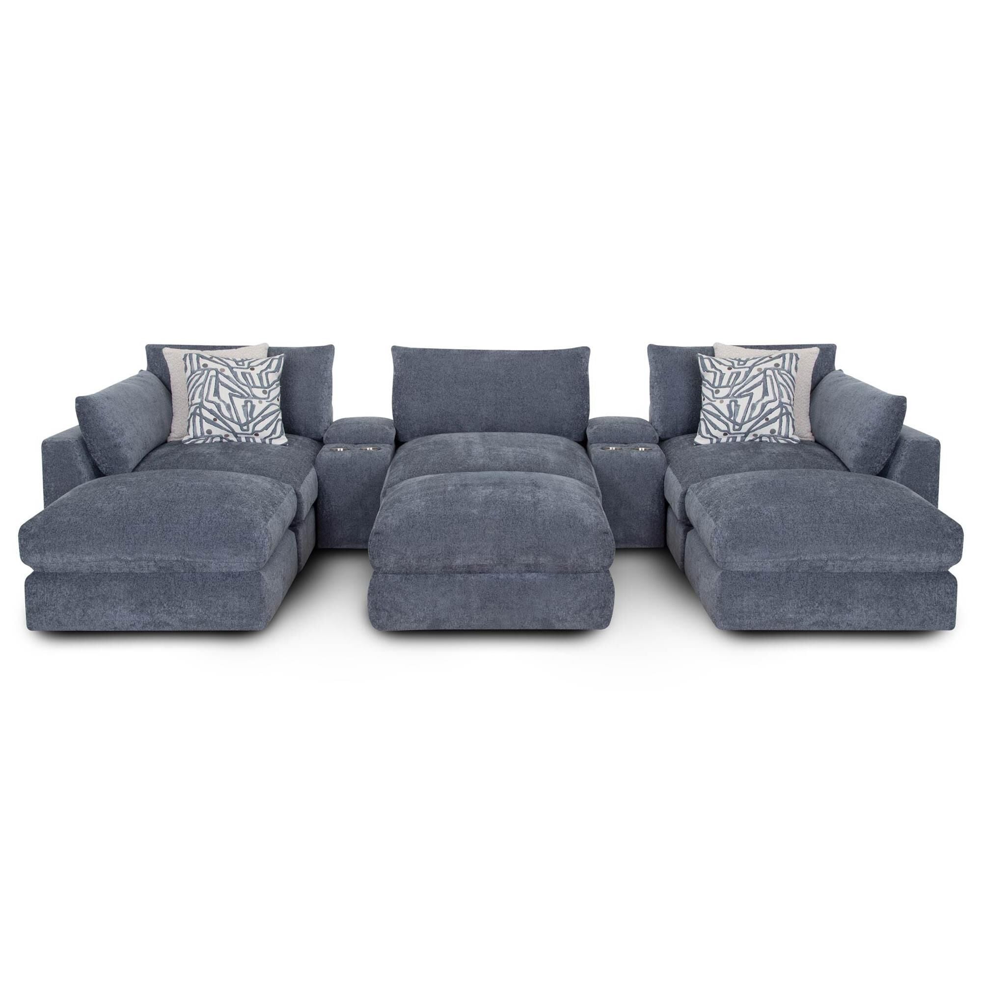 Moore Furniture Julian 8-Piece Stationary Symmetrical Sectional in