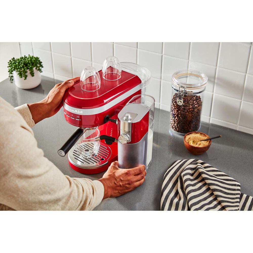KitchenAid 47 Oz Semi-Automatic Espresso Machine in Empire Red, , large