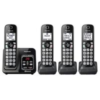 Panasonic Link2Cell Bluetooth Cordless Phone with Voice Assist and Answering Machine - 4 Handsets