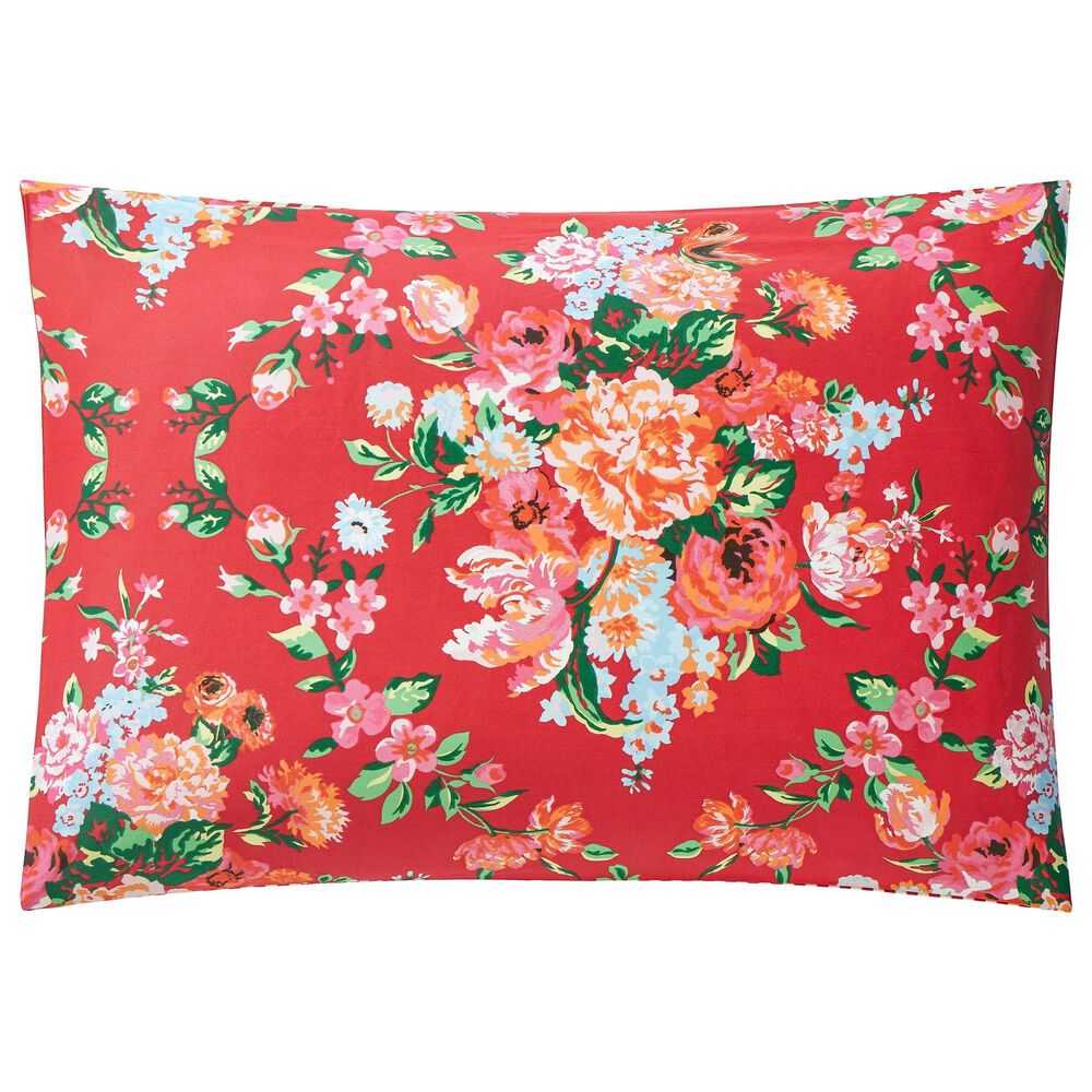 Peking Handicraft Garden Society 3-Piece Full/Queen Comforter Set in Red, , large