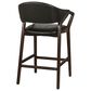 Timeless Designs Chavez Counter Stool in Brown Finish and Black Leather, , large