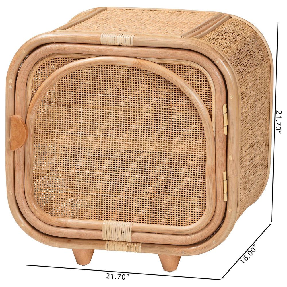 Baxton Studio Keita 2-Shelf Nightstand in Natural, , large