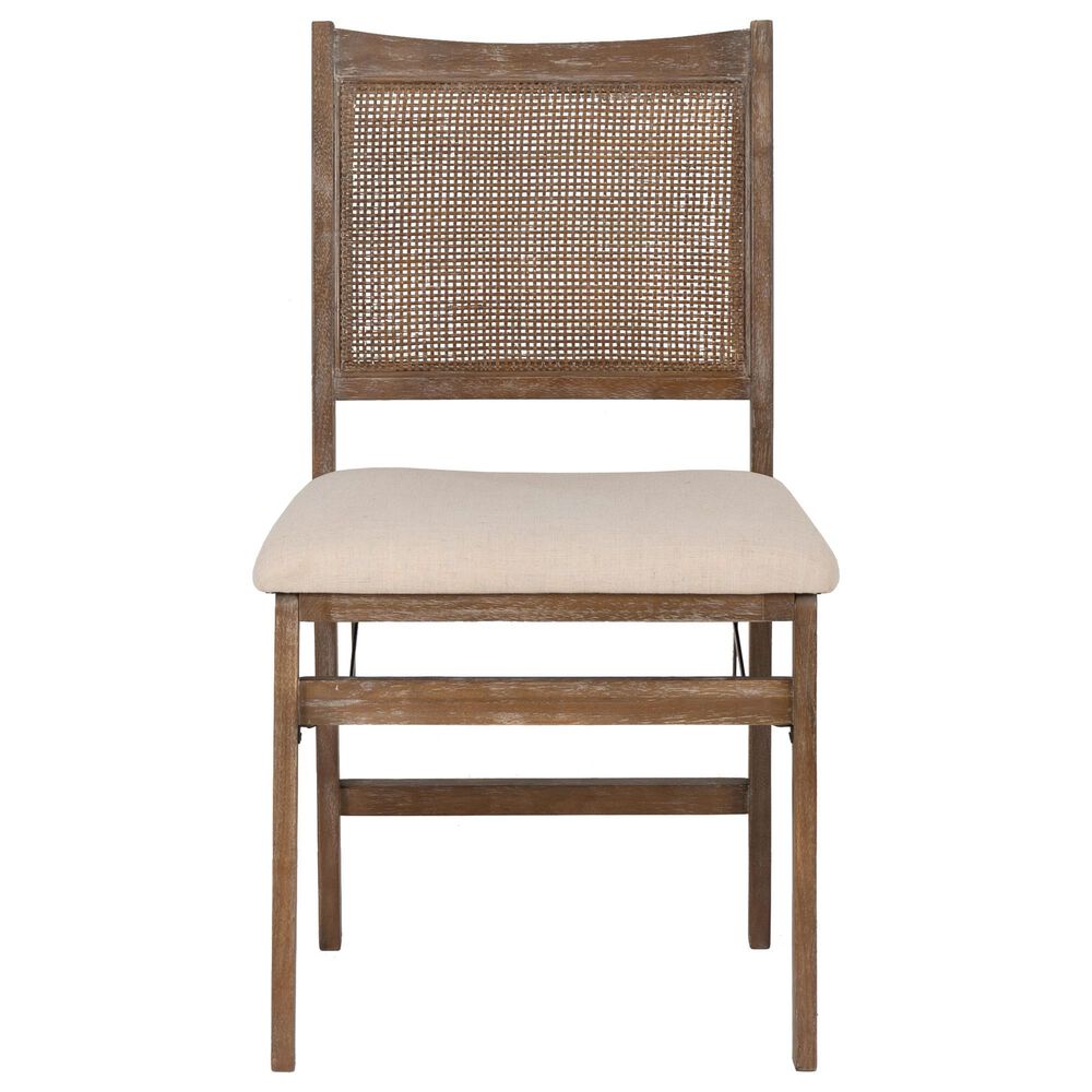 Linon Home Decor Bauer Cane Folding Side Chair in Brown, , large