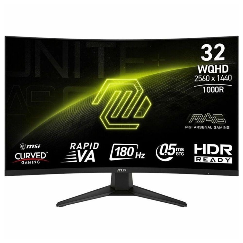MSI 31.5" WQHD 1440p 180Hz Curved Gaming Monitor in Black, , large