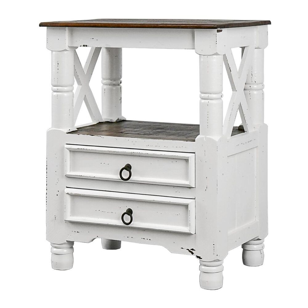 Rustic Imports Accent Table with Black Top in Grey, , large