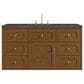 James Martin Laurent 48" Single Bathroom Vanity in Honey Oak with 3 cm White Zeus Silestone Top and Rectangular Sink, , large