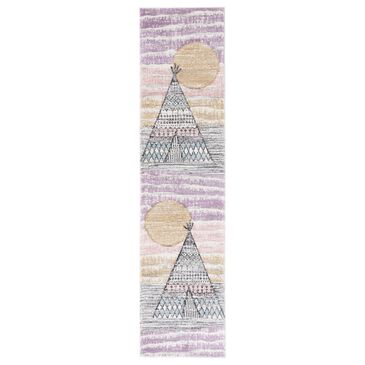 Safavieh Carousel Outer Space 2"3" x 6" Grey and Pink Kids Runner, , large