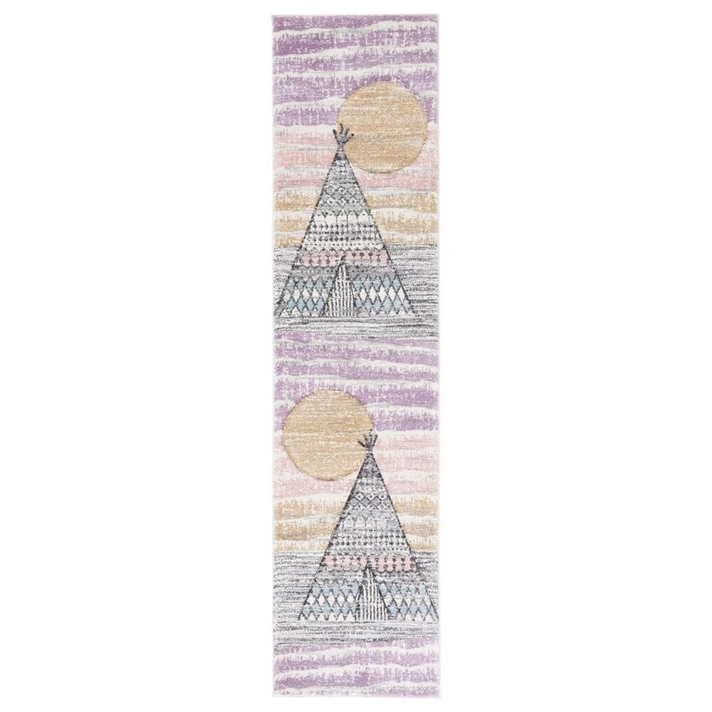 Safavieh Carousel Outer Space 2"3" x 6" Grey and Pink Kids Runner, , large