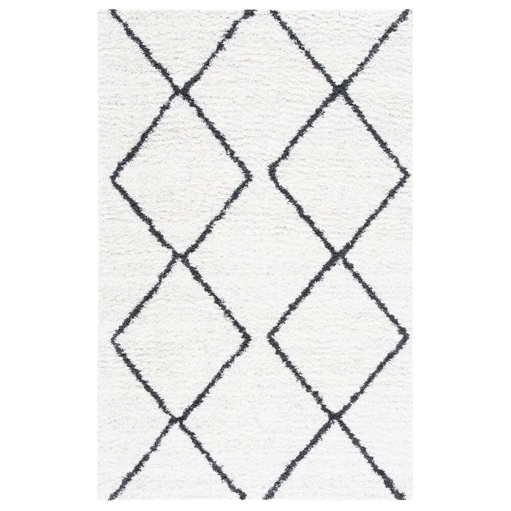 Safavieh August Shag AUG572A 9" x 12" Ivory and Black Area Rug, , large
