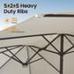 HOMLUX 15" Double-Sided Outdoor Market Umbrella with Sandbag Base and RGB LED Lights in White, , large