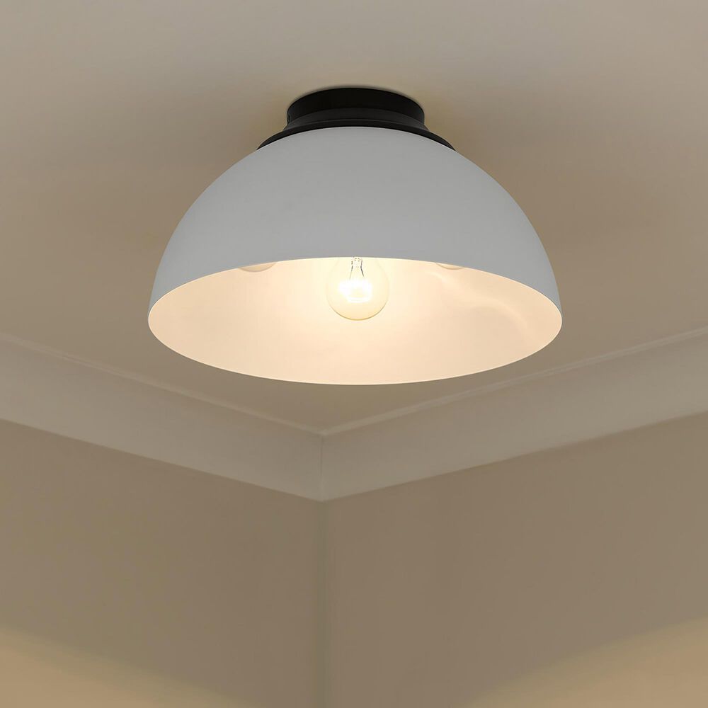 Golden Lighting Zoey Flush Mount in Matte Black and White, , large