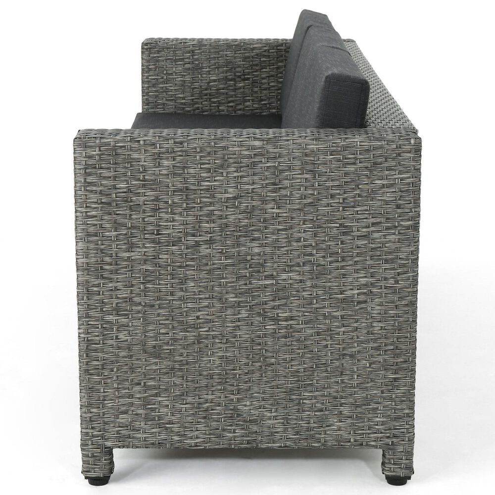 Hearth and Haven Puerta Outdoor Sofa with Black Cushion in Gray, , large
