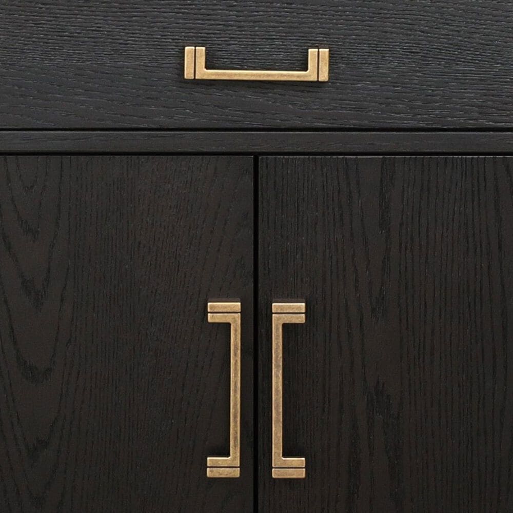 Lexora Home Laurel 48&quot; Single Bathroom Vanity in Black Oak with White Quartz Top and Rectangular Sink, , large