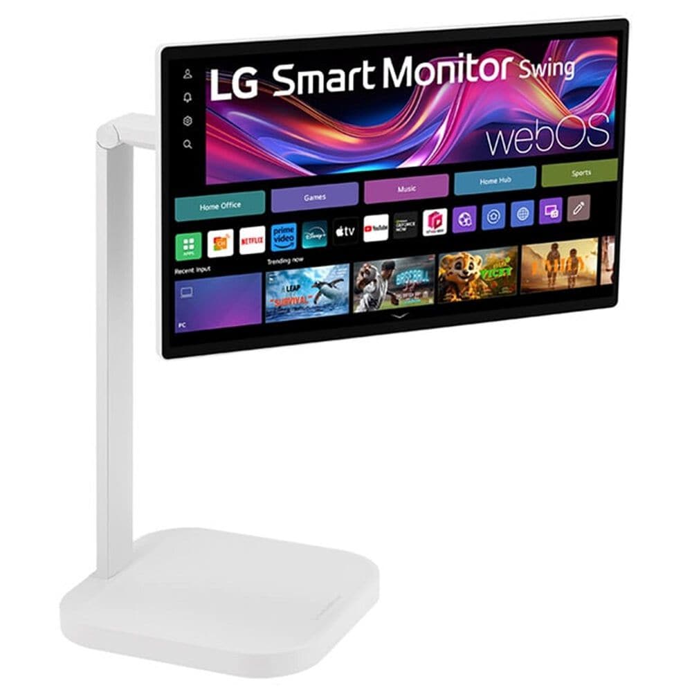 LG 31.5&quot; 4K UHD IPS Smart Monitor Swing with Touchscreen and Rolling Stand in White, , large