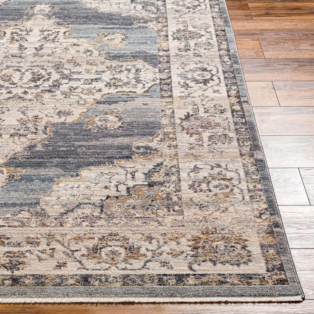 Surya Aida 2&#39;7&quot; x 9&#39; Ivory, Gray, Charcoal, Tan and Deep Teal Runner, , large