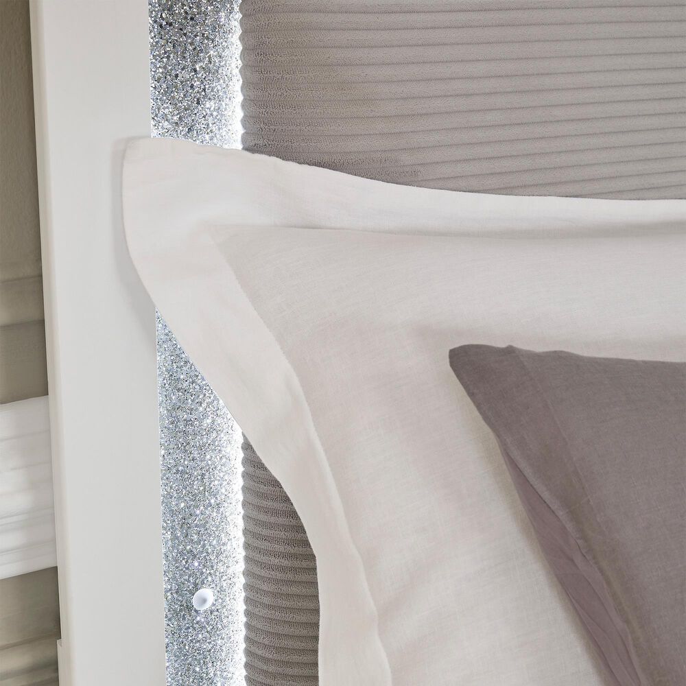 Ashley Maeling King Panel Bed with Two Nightstands in Matte White, , large