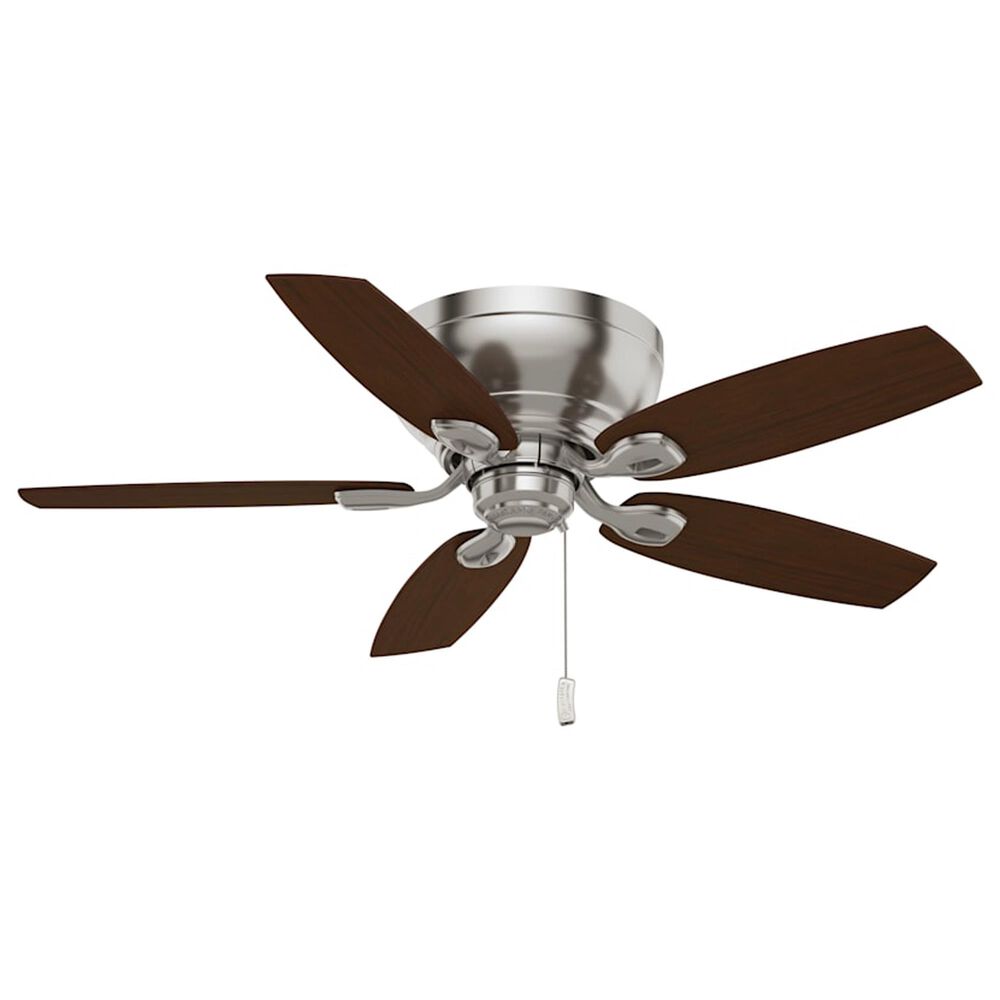 Hunter Durant Low Profile 44&quot; Ceiling Fan with Lights in Brushed Nickel and Walnut, , large