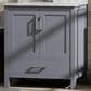 Lexora Home Jacques 30" Single Bathroom Vanity in Dark Grey with 2 cm White Carrara Marble Top and Rectangular Sink, , large
