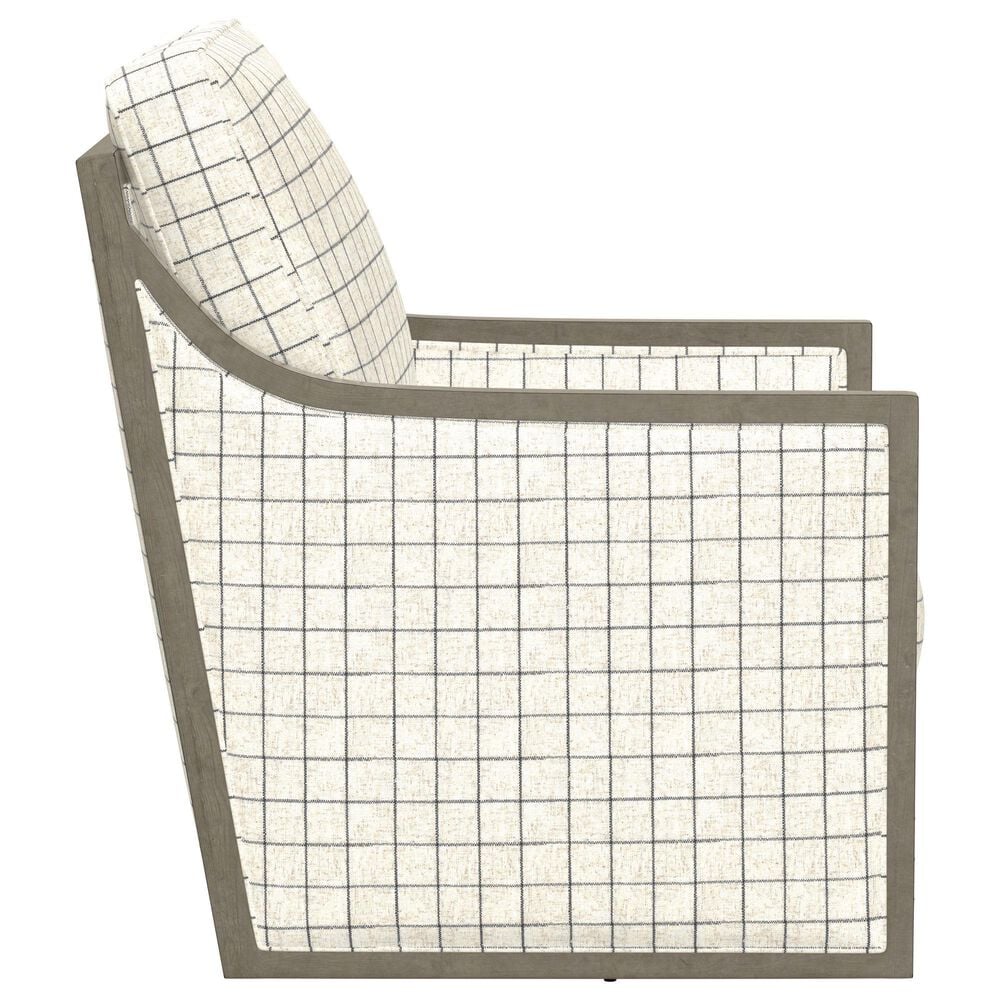 Emerald Home Furnishings Cecily Swivel Accent Chair in Charcoal Windowpane, , large