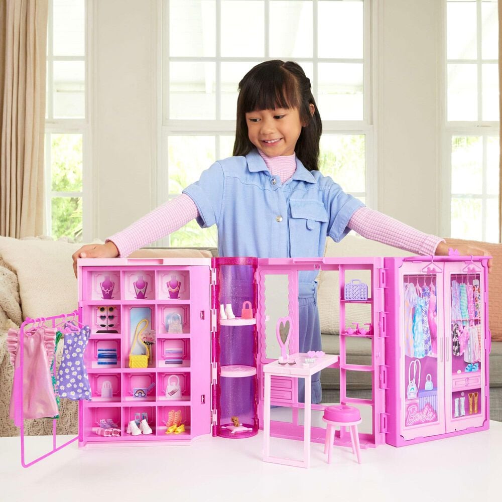 Barbie Doll Dream Closet Playset and Accessories in Pink, , large