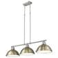 Golden Lighting Duncan 3-Light Pendant with Aged Brass Shade in Chrome, , large