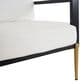 Hearth and Haven Velvet Lounge Arm Chair with Gold Metal Legs in White, , large