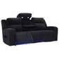Ashley Forest Lake Power Reclining Sofa with Adjustable Headrest in Black Velvet, , large