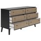 Ashley Charlang 6 Drawer Dresser in Matte Black and Beige, , large