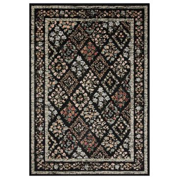 Rifle Paper Co. x Loloi Laurel Parquet 5"3" x 7"8" Black Area Rug, , large