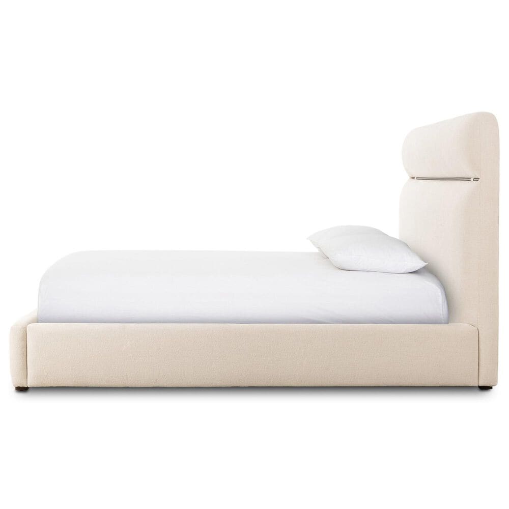 Four Hands Elodie King Platform Panel Bed in White, , large