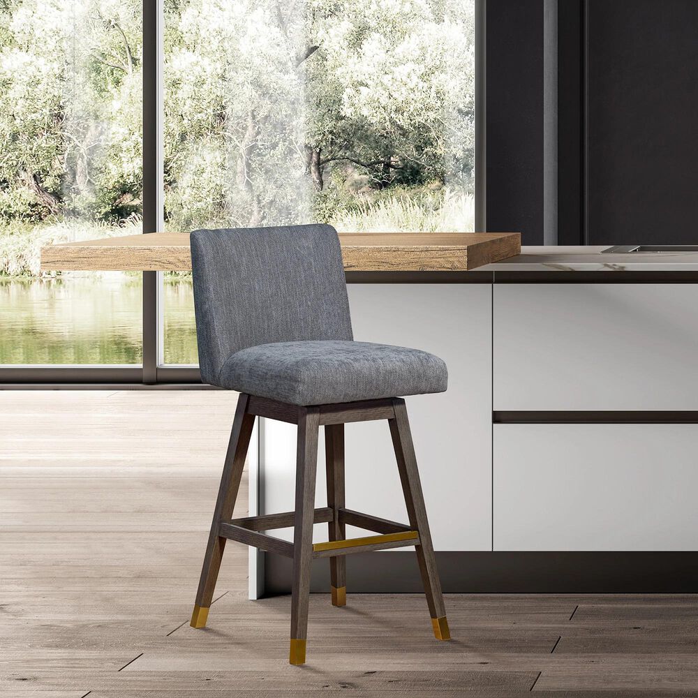 Blue River Basila Swivel Counter Stool in Gray, , large