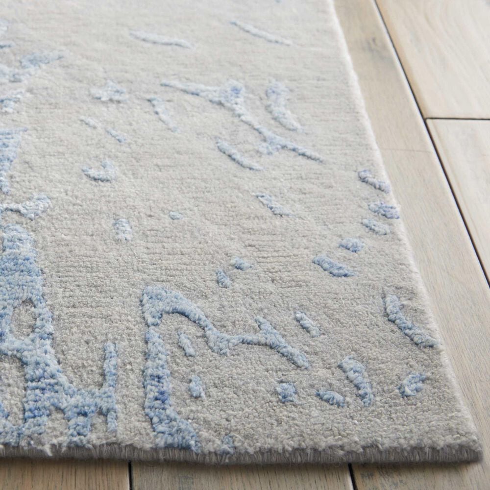 Nourison Silk Shadows 2&#39;3&quot; x 8&#39; Grey and Blue Runner, , large