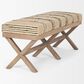 Mercana Solis Accent Bench with Beige and Black Stripe Cushion Seat in Brown, , large