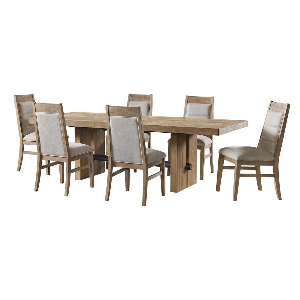 Hawthorne Furniture Landmark Upholstered Side Chair w/Webbed Seat in Weathered Oak, , large
