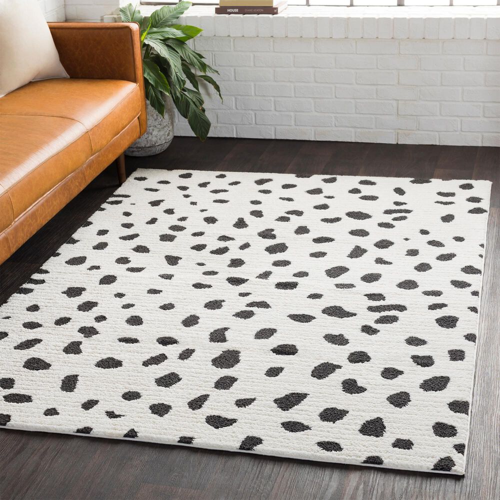 Surya Moroccan Shag Black and White 7&#39;10&quot; x 10&#39;2&quot; Area Rug, , large